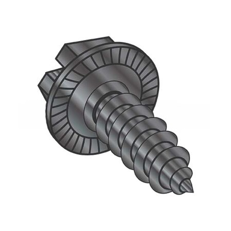 Usa Industrials Self-Drilling Screw, #10-16 x 3/4", Black Oxide Steel Flange Hex Head Slotted Drive BULK-SCRW-14361